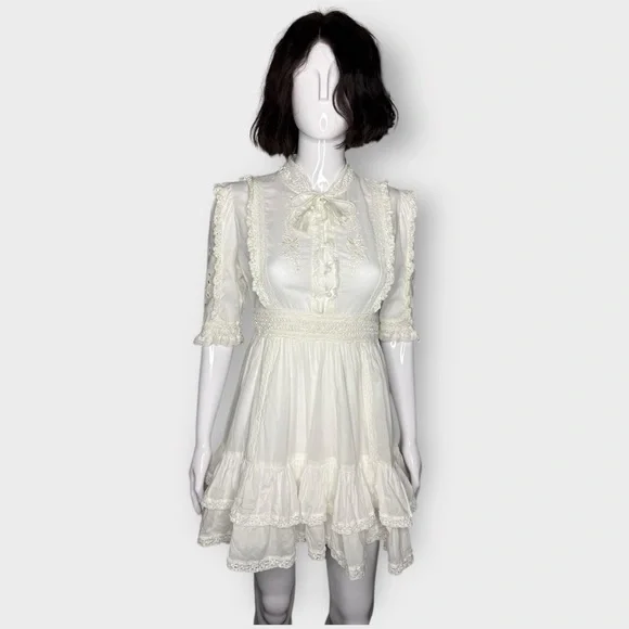 Sunday Best “Tauriel” White Ruffled Tiered Mini Dress - Picture 4 of 9